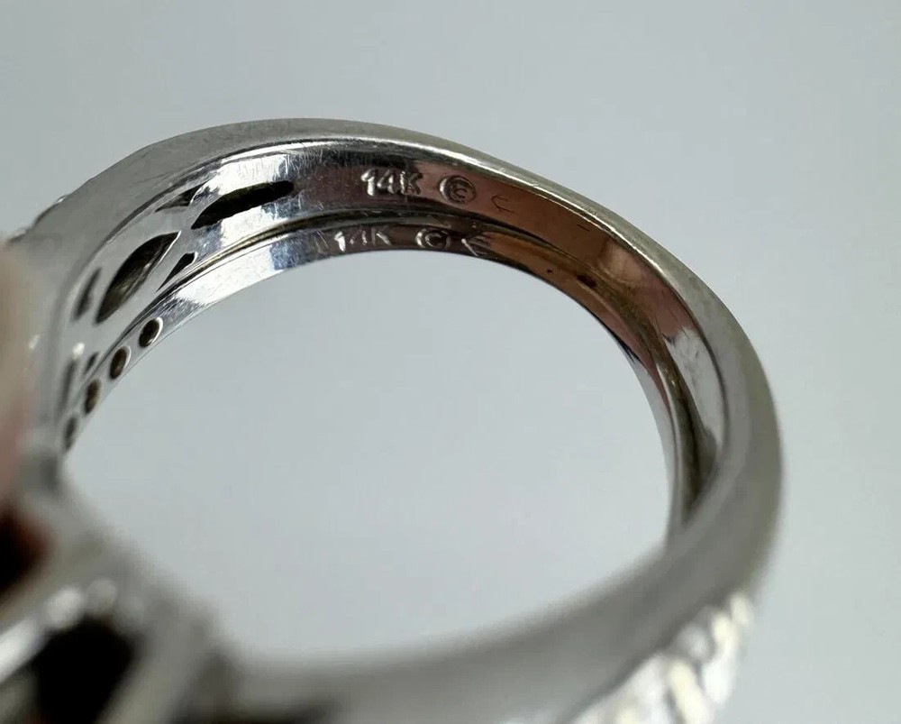 Diamond engagement ring set. white gold size 4.75
