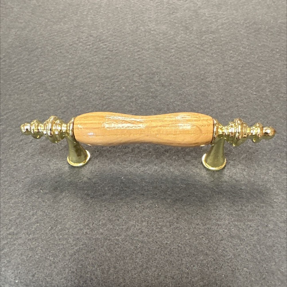 3" Flare Foot Pull Brass With Wooden Insert