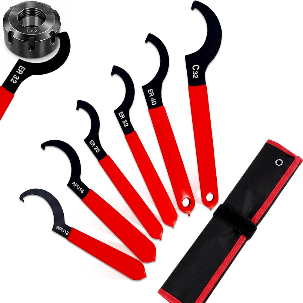 Coilover Spanner Wrench, 6Pcs Universal Adjustment Shock Steel Spanner Hook Wren