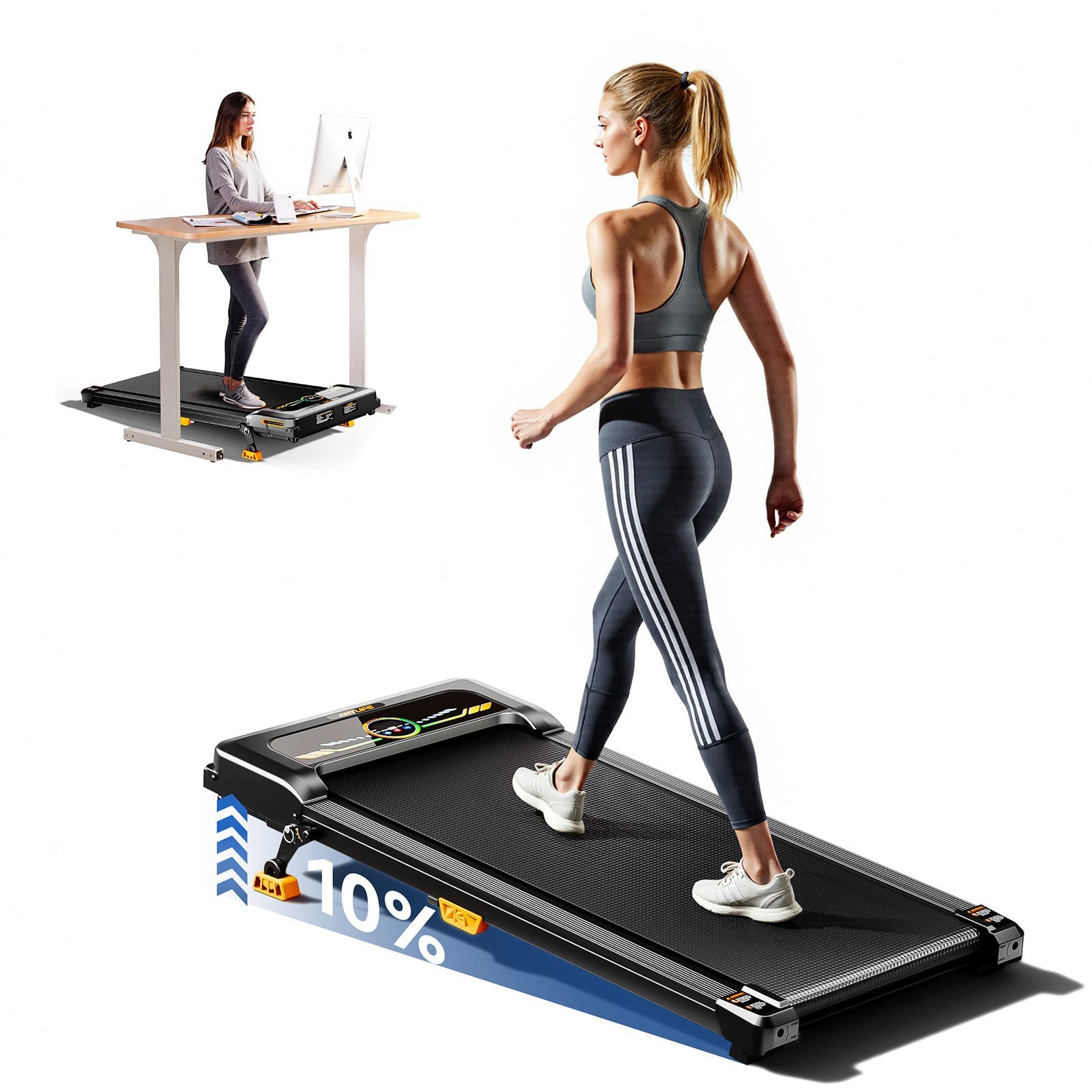 New 10% lncline Walking Pad，4-in-1 Walking Pad Treadmill With remote control