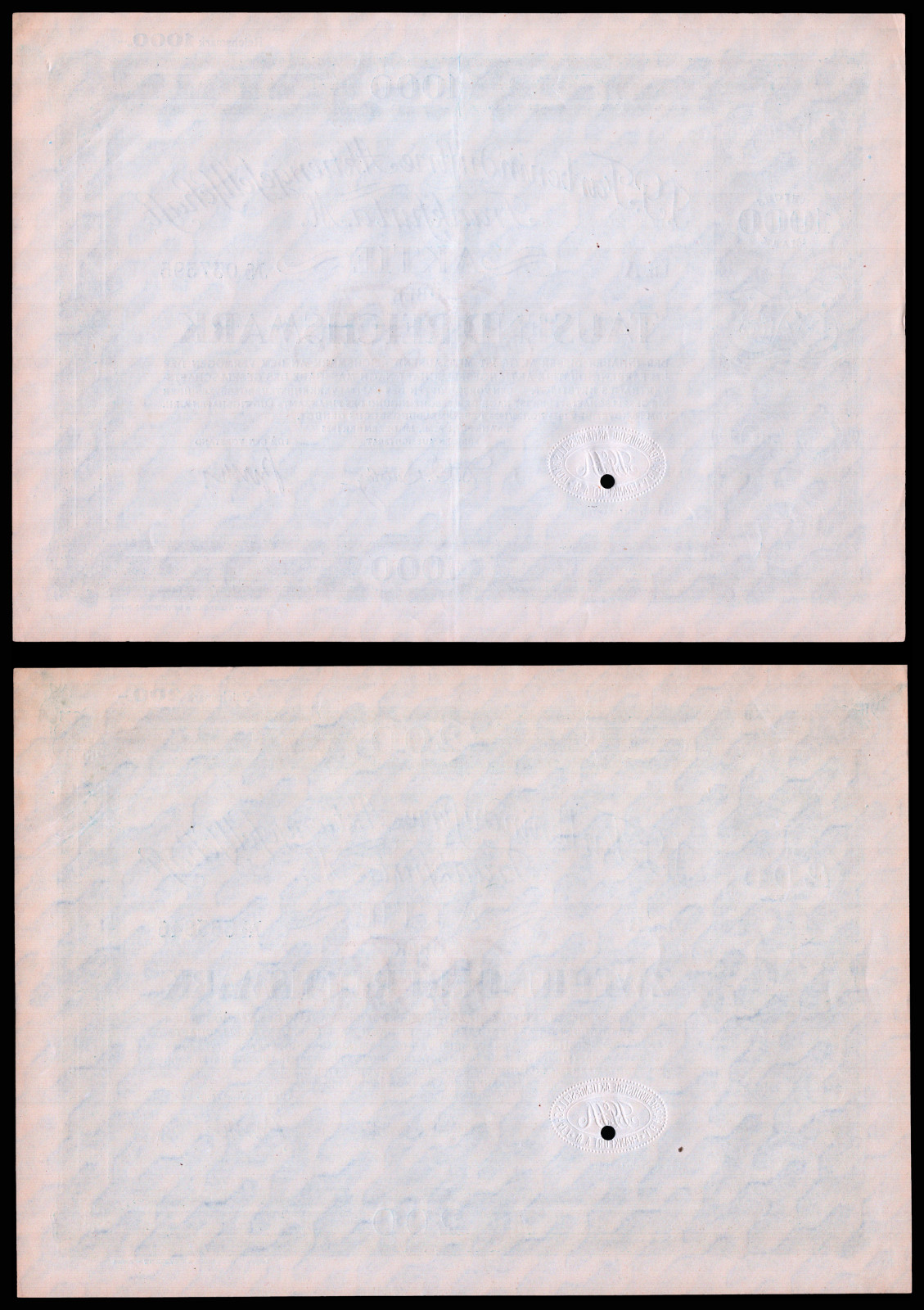 1925 IG Farben (of Zyklon B infamy) Initial Public Offering 2 Piece Stock Set F+