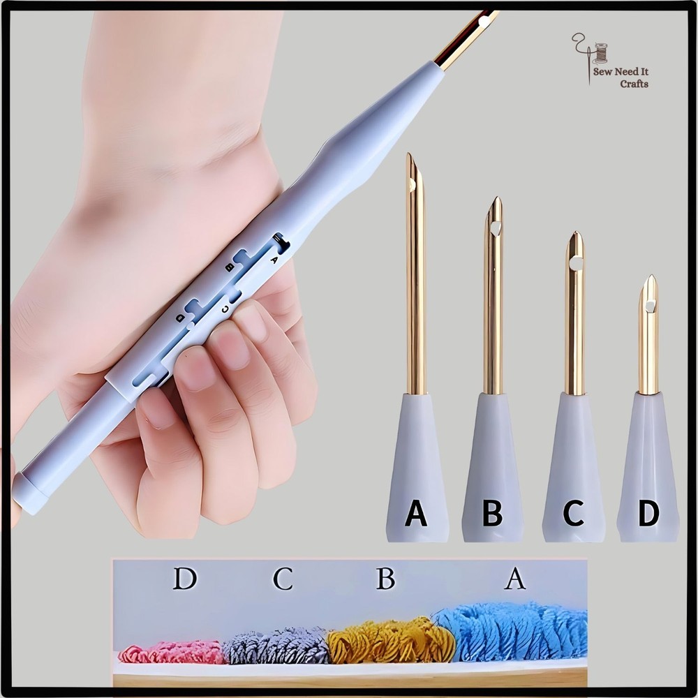 Adjustable Punch Needle Tool & Needle Threader, Punch Needles, Punch Needle Tool