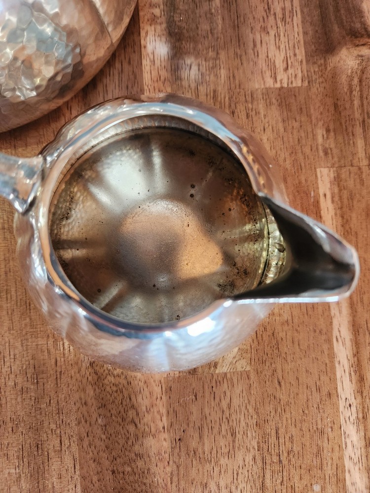 Meridian International Hammered silver-plated tea set