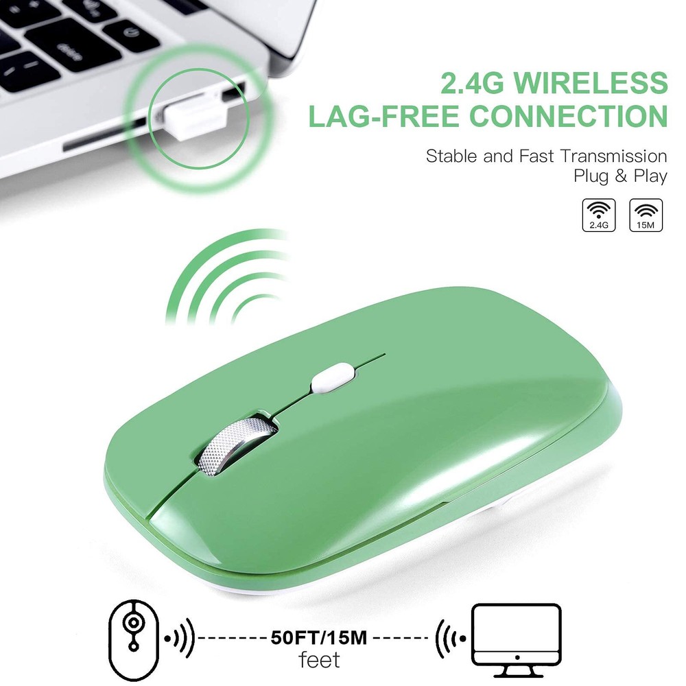 Wireless Mouse 2.4G Slim Silent Cordless Mouse with USB Receiver 3 Adjustable...