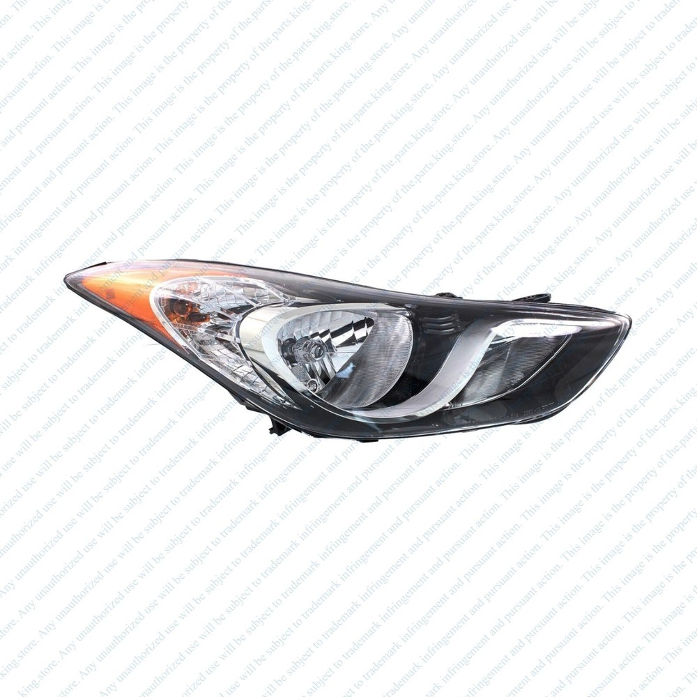 For 2011 2013 Hyundai Elantra Chrome Halogen Headlights Assembly Left Right Pair