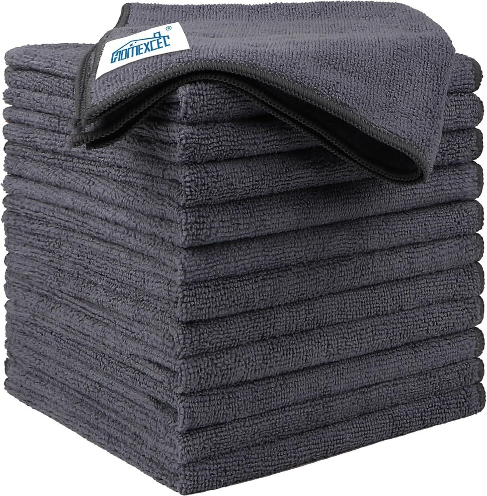 12 Pack Machine Washable Microfiber Cloths - Ultra Absorbent & Durable 12.5”