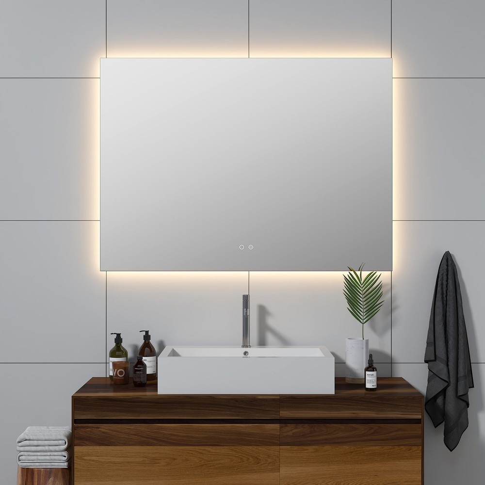 LUXOR LED VANITY SQUARE MIRROR  - ADJUSTABLE TEMP. & BRIGHTNESS - 48 x 35