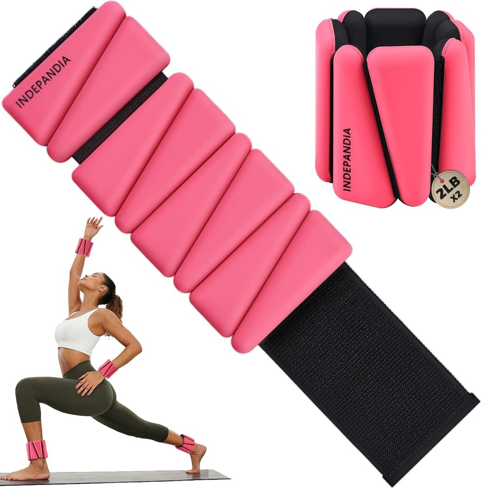 4lb Pair Wrist Ankle Weights Adjustable Weighted Bangles to Boost Calorie Burn