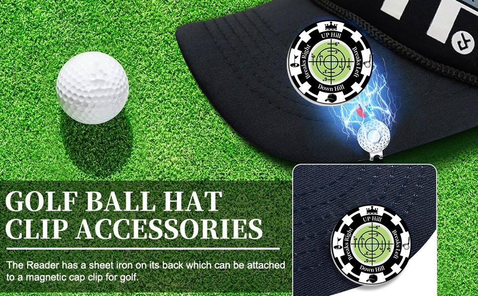 Golf Green Reader 2 Pack Golf Ball Marker Hat Clip High Precision Bubble Putting