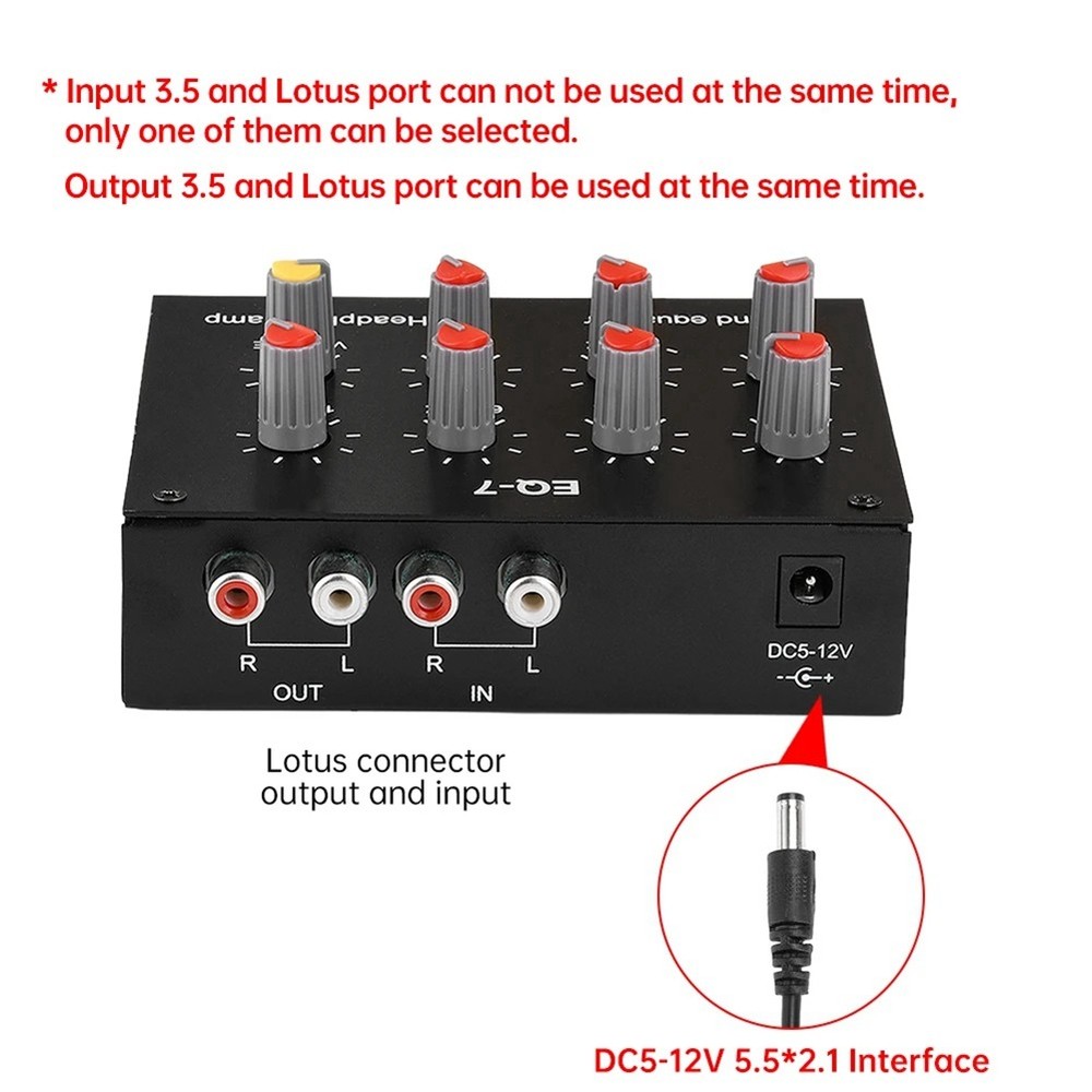 DC5-12V 7 Band Sound Equalizer High Medium Adjustment Digital Equalizer7473