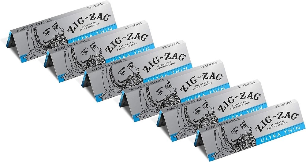 ZIG-ZAG Rolling Papers 1 ¼ Ultra-Thin (6 Booklets) - 32 Sheets Each - Slow Burni