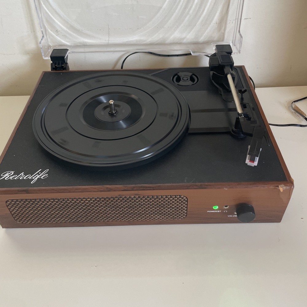 Bluetooth Record Player Turntable 3 Speed USB Headphone TESTED WORKS