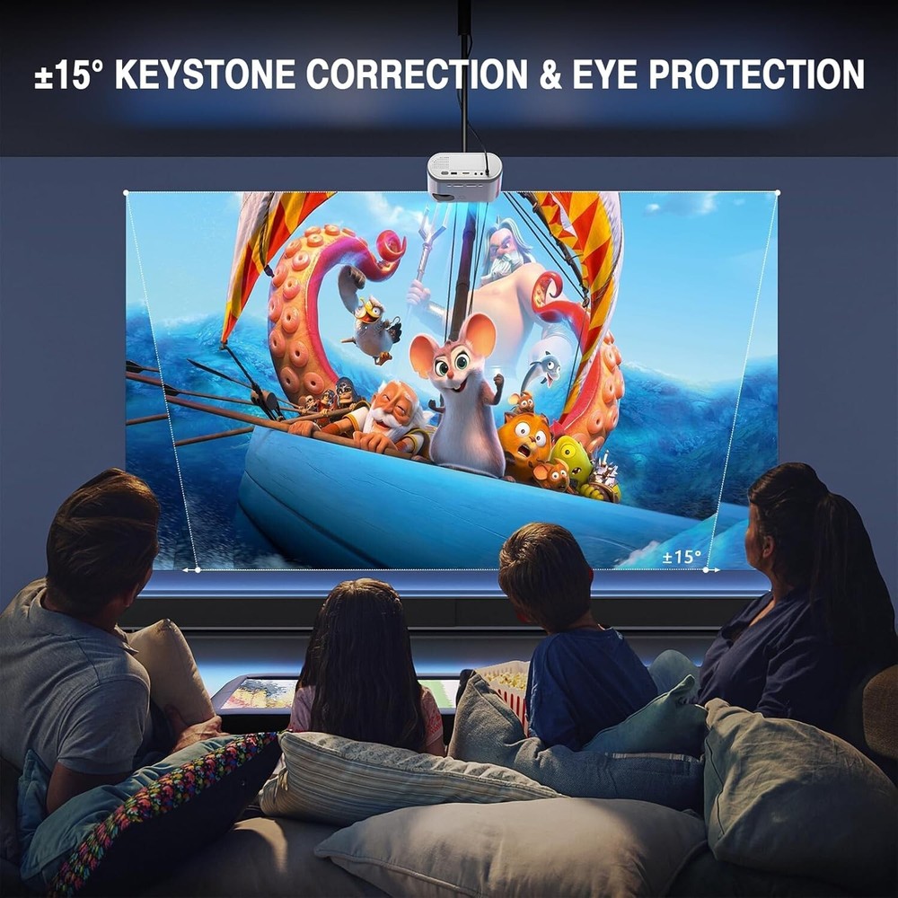 Compact 1080P Projector - Portable Multimedia Experience with Built-in Speaker
