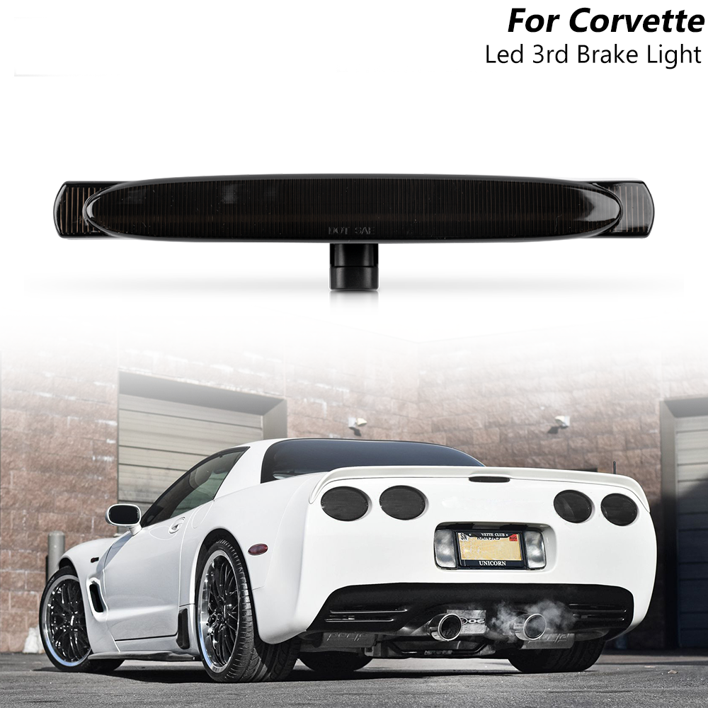 Smoked LED Strobe 3rd Third Brake Stop Tail Light For 97-04 Chevy Corvette C5