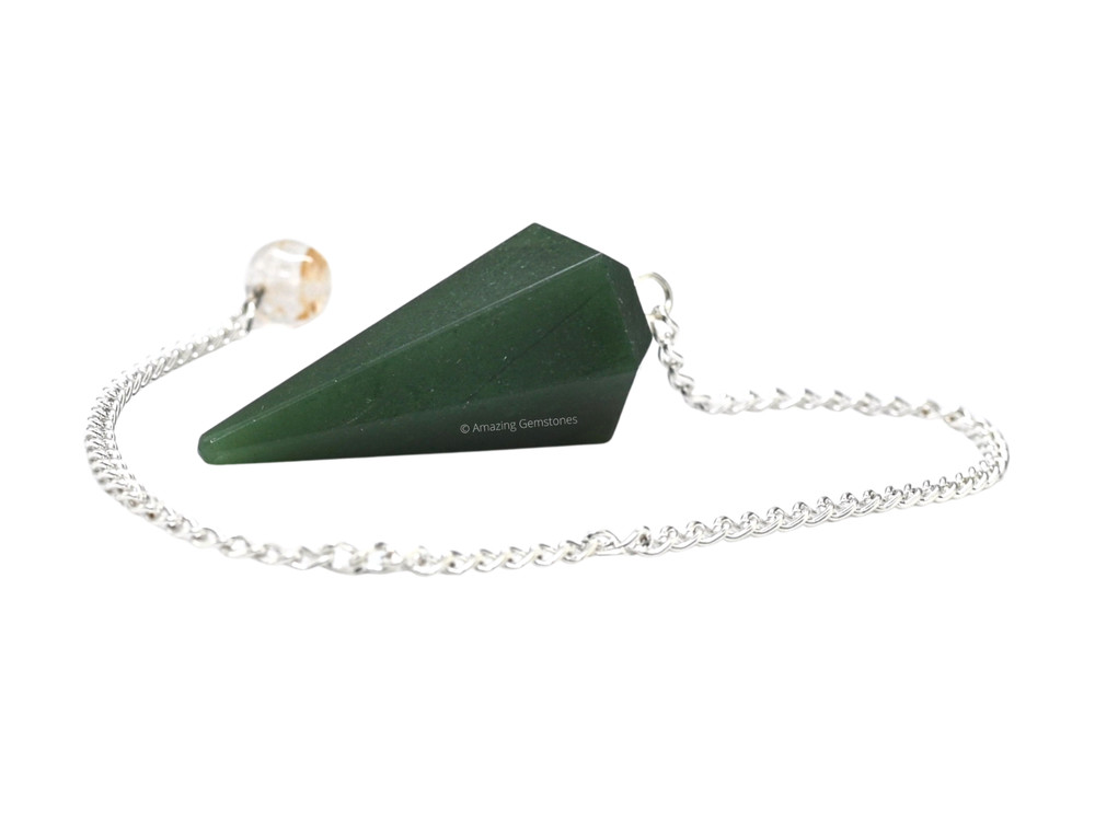 Green Aventurine Dark Dowsing Crystal Pendulum