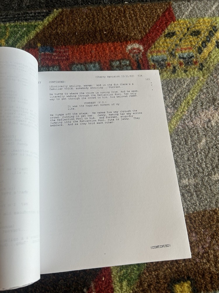 Forrest Gump Produced Sample Script 1993 Third Draft With Revisions