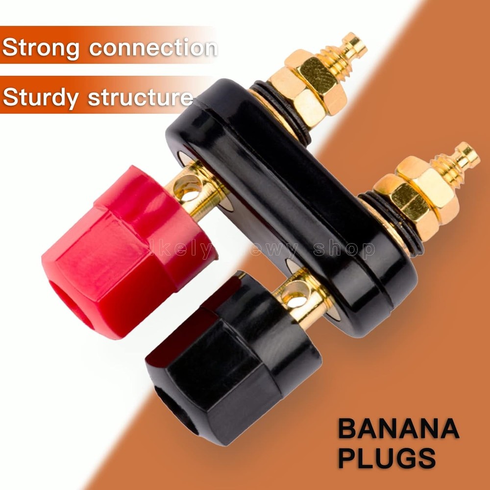 4MM Copper 2-Way Banana Plug Jack Socket Binding Post Video Speaker Terminal...