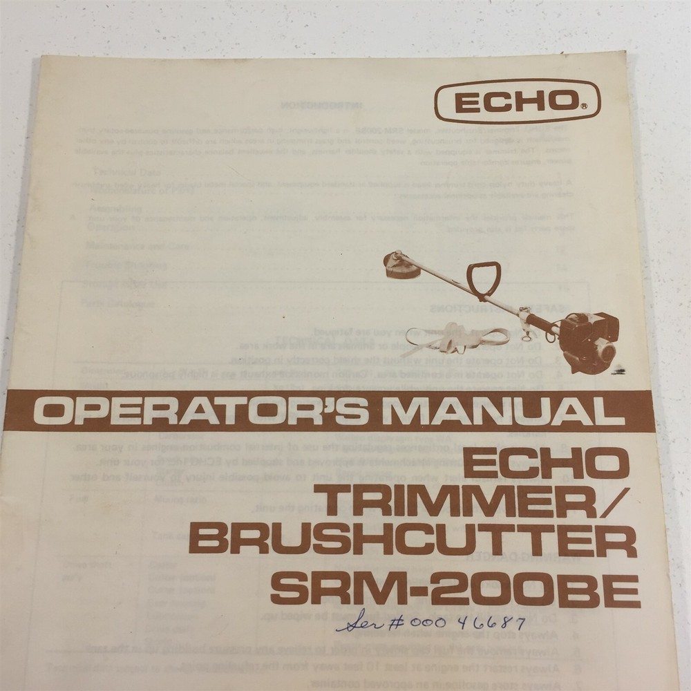 Echo SRM-200BE Trimmer Brushcutter Operator's Manual
