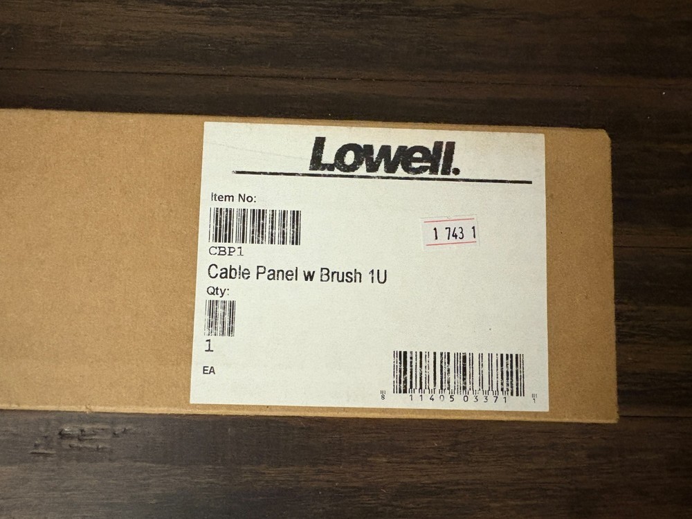 Lowell CBP1 1U Cable Management Panel with Brush Strip
