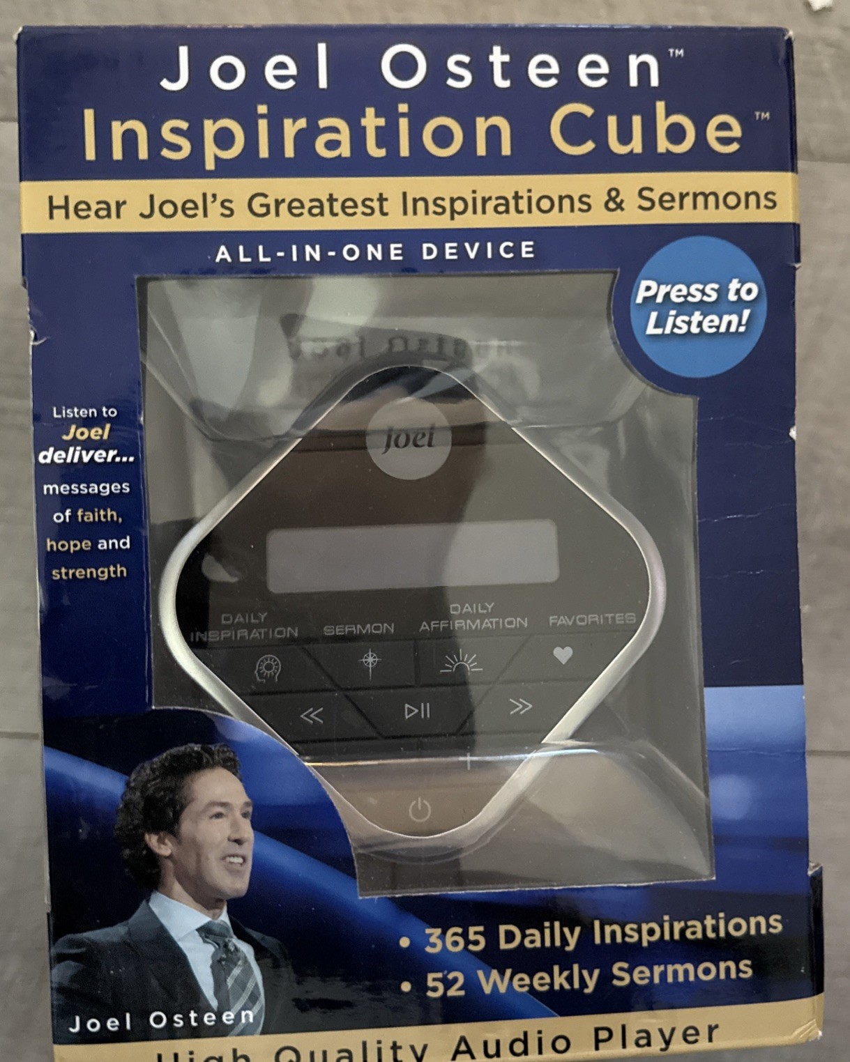 Joel Osteen Inspiration Audio Cube With Sermons and Affirmations-BT Speaker