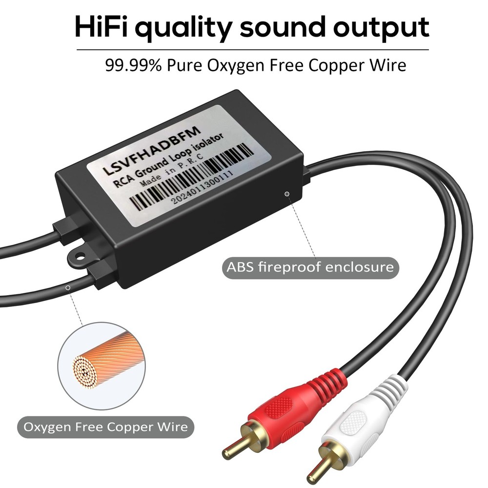 Gold Coating RCA Noise Filter Hum Eliminator Ground Loop Noise Isolator