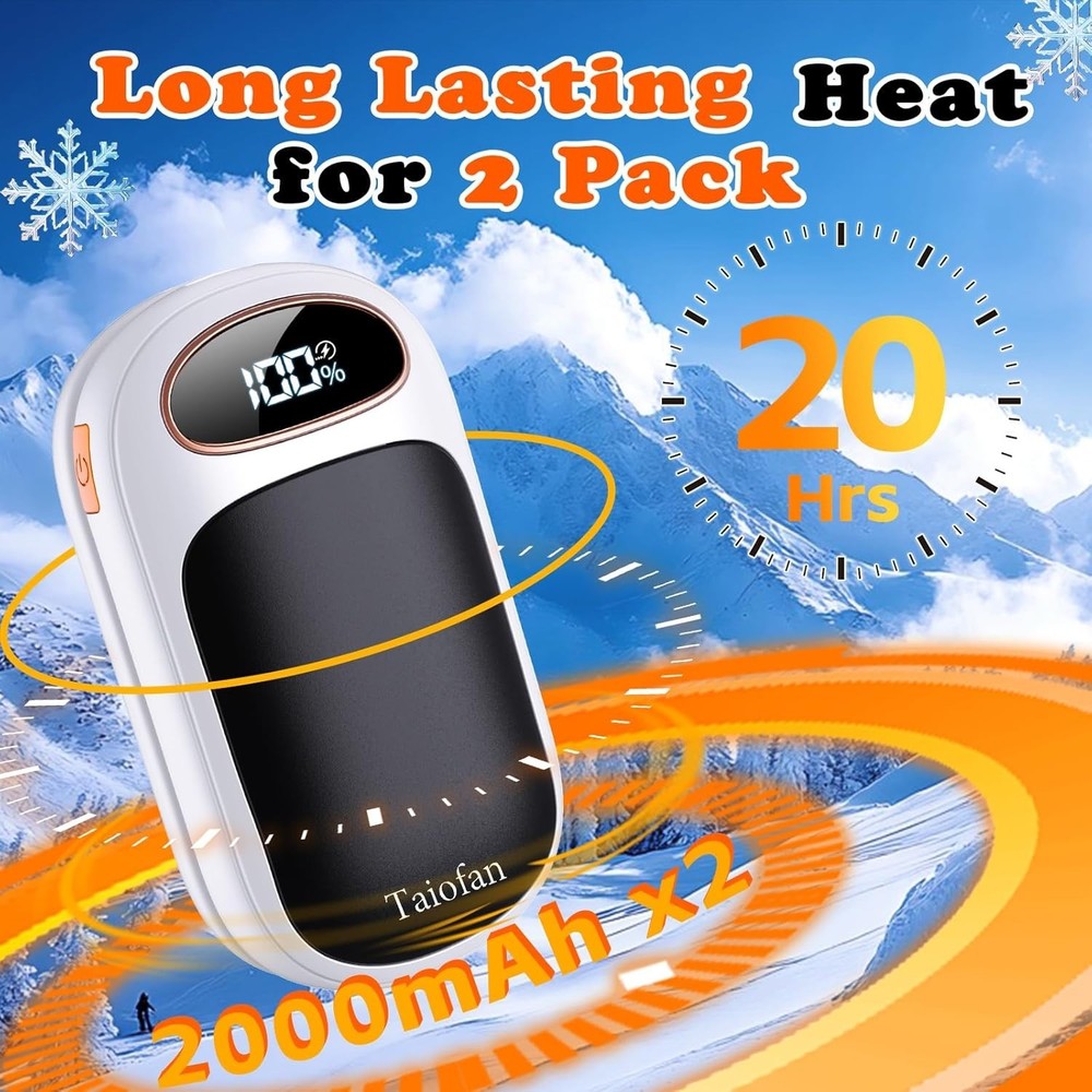Hand Warmers 2 Pack - Share the Warmth with Split Design & 4 Adjustable Levels