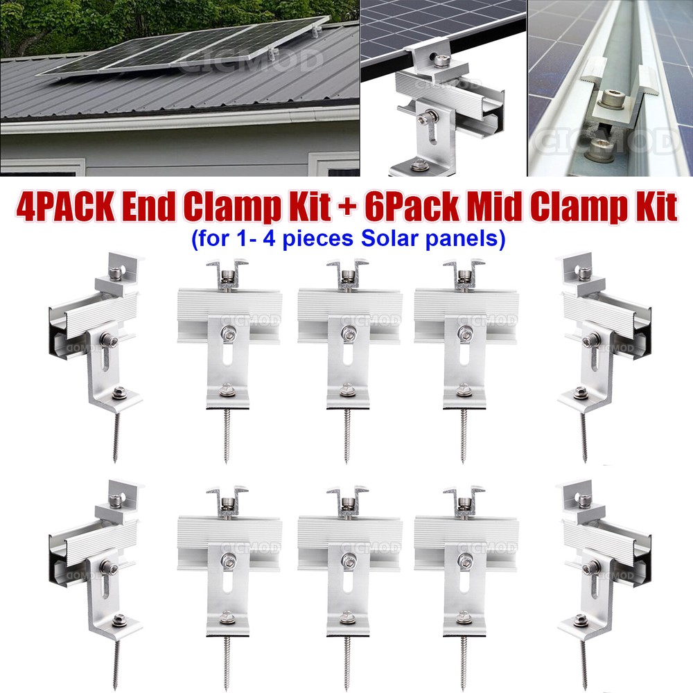 For 1-4X Solar Panel Mounting Brackets Roof Mount Kit Universal Rails Kit System