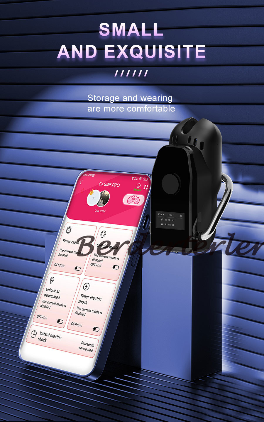 New QIUI Upgraded Cellmate 3 Cage APP Remote Control Shock Cage Chastity Belt