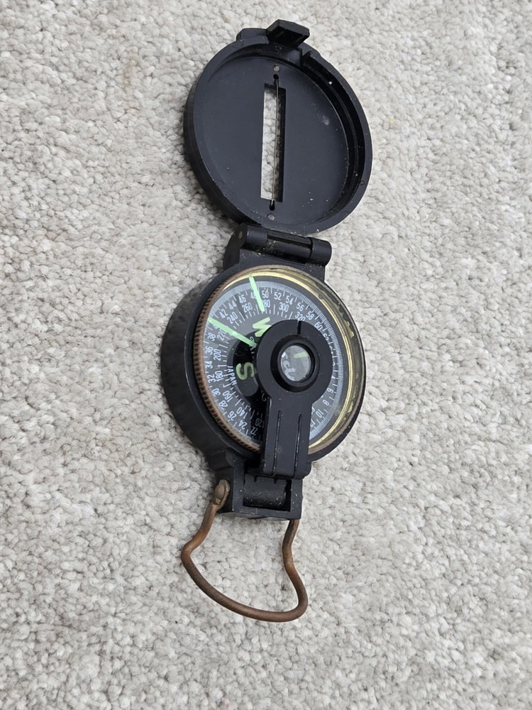 lensatic engineer compass black plastic compact portable navagation survival