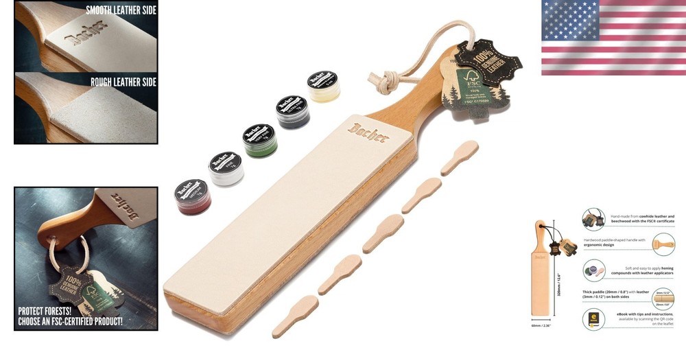 Leather Knife Strop with Polishing Compound