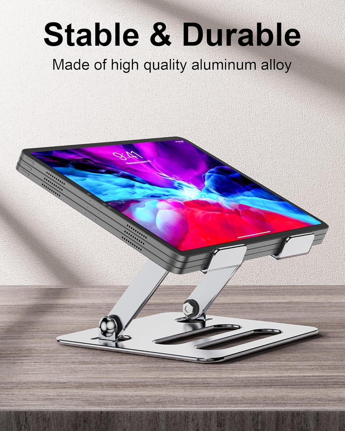 Tablet Stand Holder for iPad for Desk Adjustable Foldable Aluminium Tra...