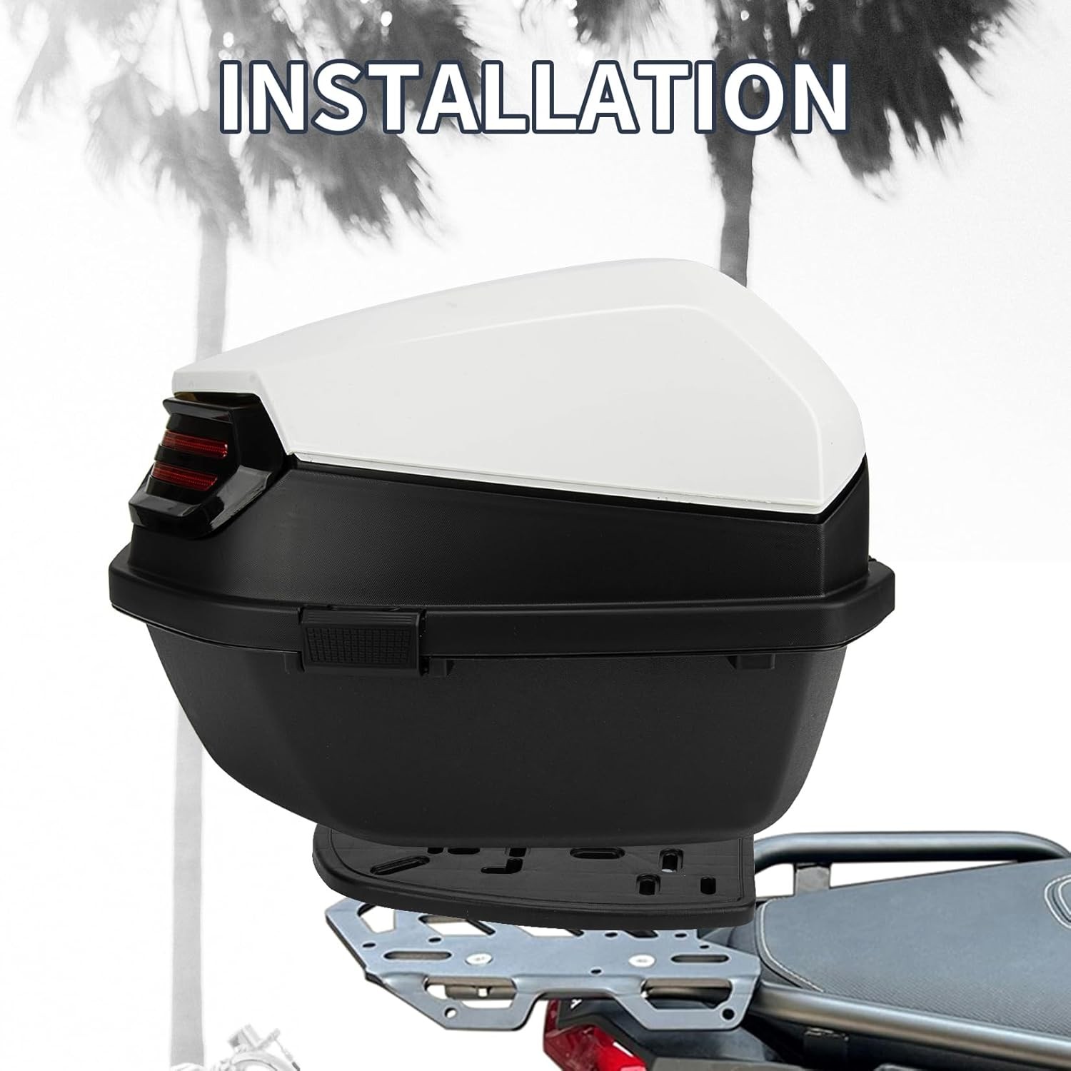 Universal Tail box with soft backrest Waterproof Mount Helmet Luggage Box