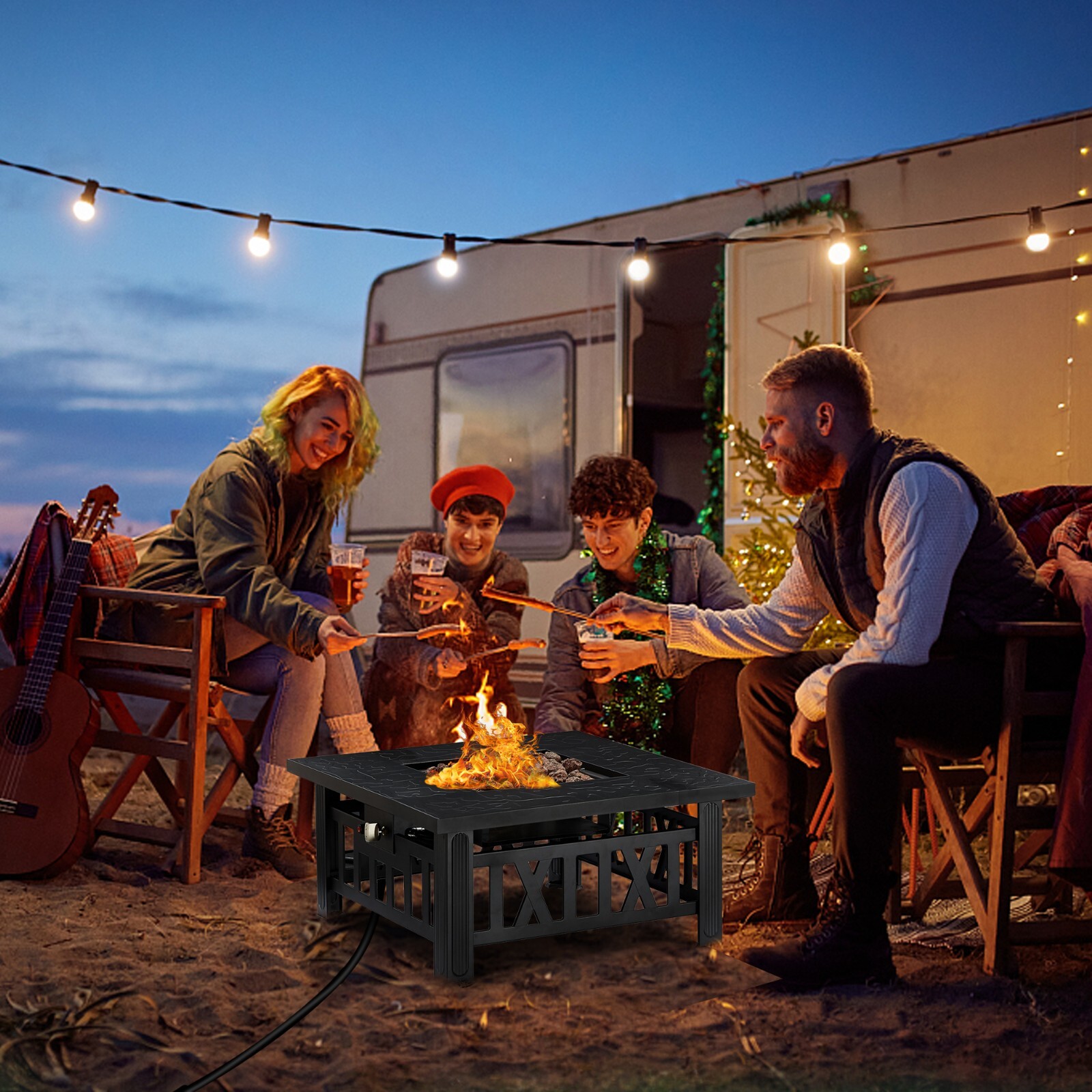 Propane Fire Pit Table 50.000 BTU Firepit Table for Outdoor Garden Patio Party