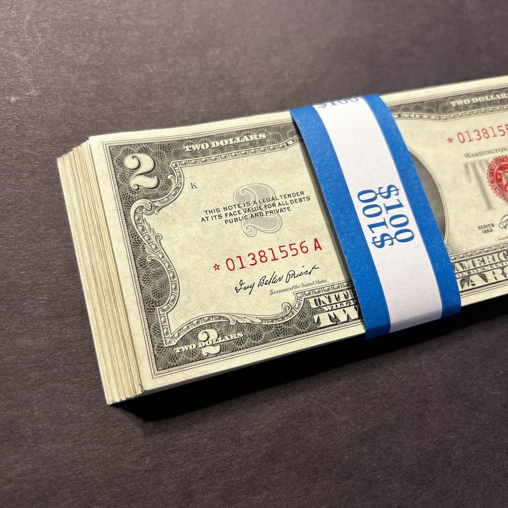 ✯ $2 Red Seal *STAR* Notes UNC ✯ Two Dollar Bill From CU Pack Consecutive✯