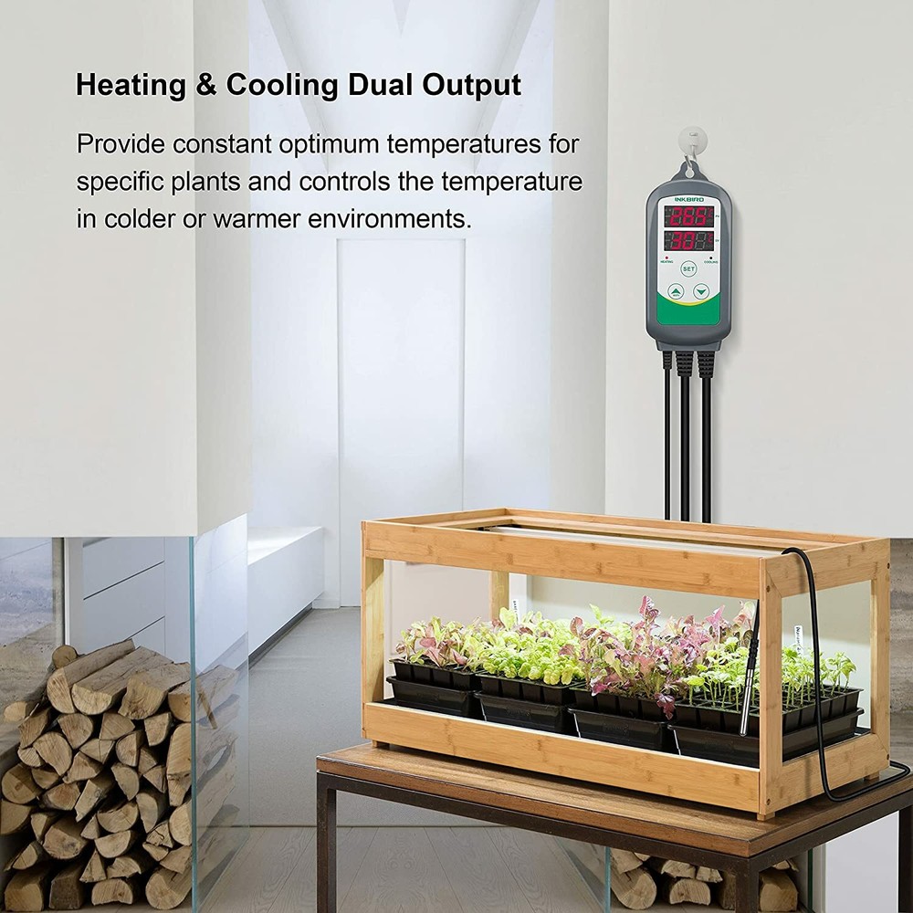 WiFi Thermostat Heating Cooling Temperature Controller Seeded Started Greenhouse