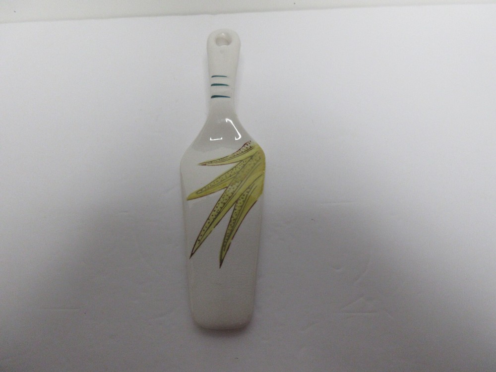 Ceramic Cake Server Signed On Back /hand painted Good Condition