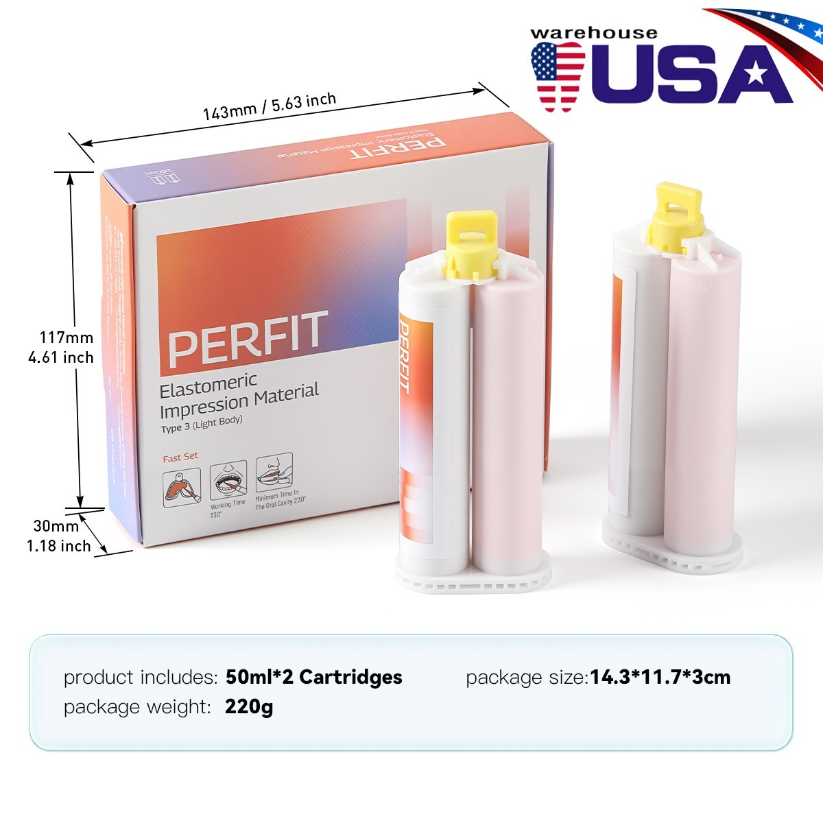 Material de impresión dental masilla de silicona pesado/ligero/rápido/normal