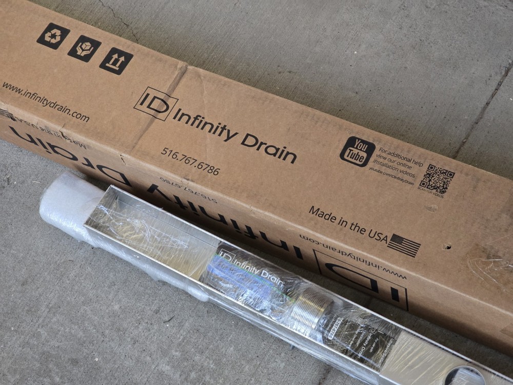 Infinity Drain 40" Linear Tile Insert Frame Kit- Satin Stainless STIF AS 6540 SS