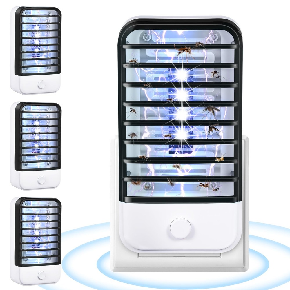 Plug in Bug Zapper Indoor Flying Insect Trap, Electronic Black