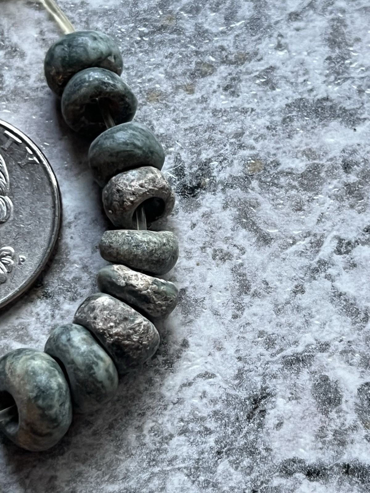 20 Jade Beads PreColumbian Ancient Artifacts Teotihuacan Mayan Free Shipping