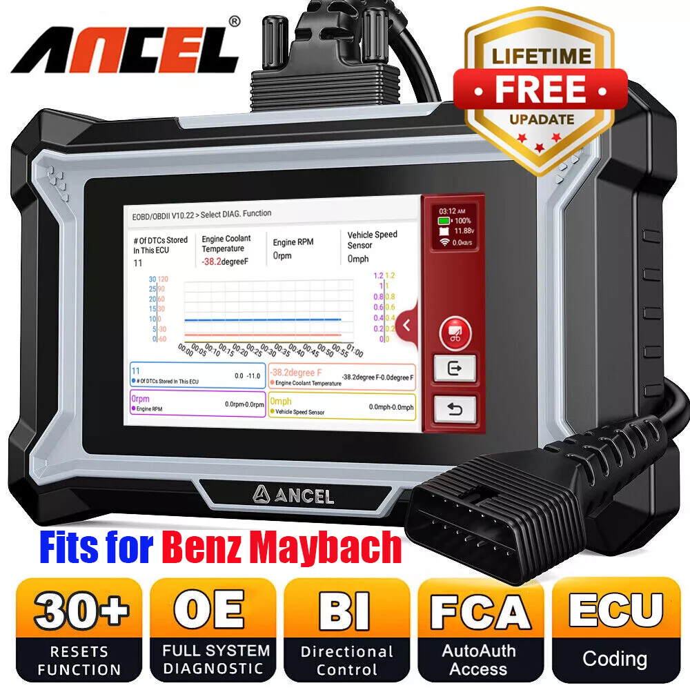 ANCEL DS160 OBD2 Scanner for Benz Maybach Full System Diagnostics Bidirectional