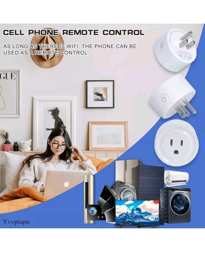 Smart Socket WiFi 4 Pack White YX-WS01 Compatible Alexa Google ESICOO