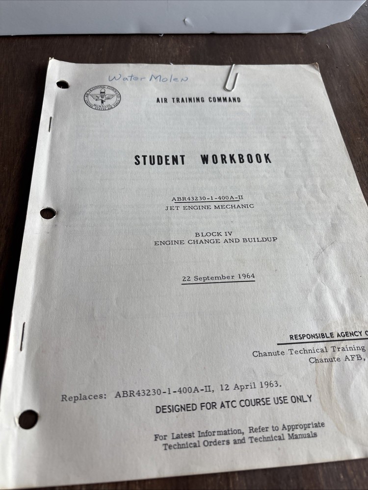 Air Training command student study guide and workbook military training 1964-65