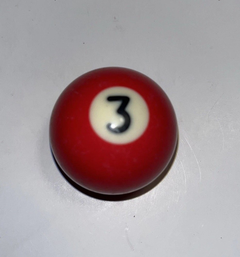 Replacement Mini Billiard Pool Ball 1.5" Ball Number #3 Solid Red Miniature