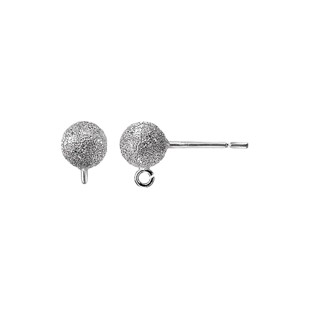 Sterling Silver 4 mm Stardust Ball Earring Top
