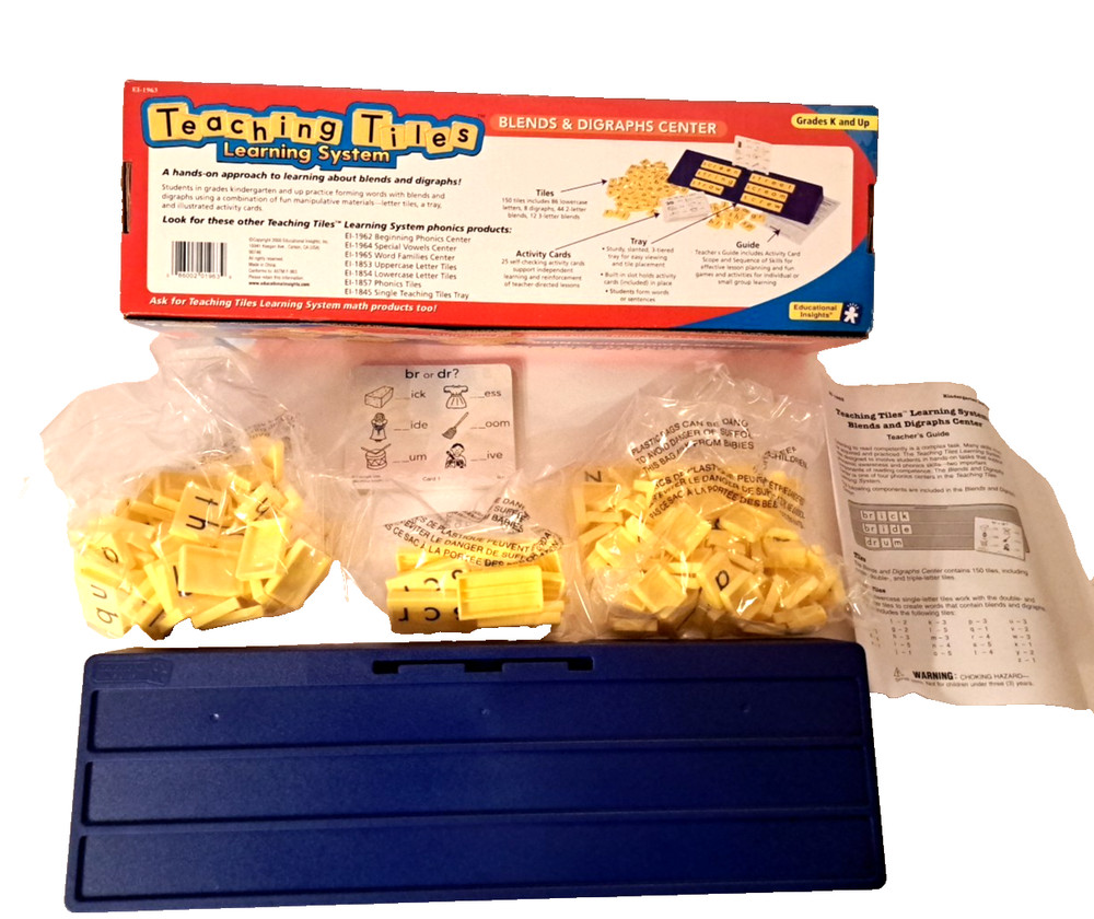 Teaching Tiles Learning Systems Blends and Digraphs Center Homeschool Reading