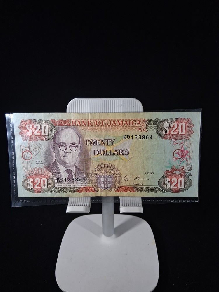 1999 JAMAICA 20 DOLLAR BANKNOTE VF