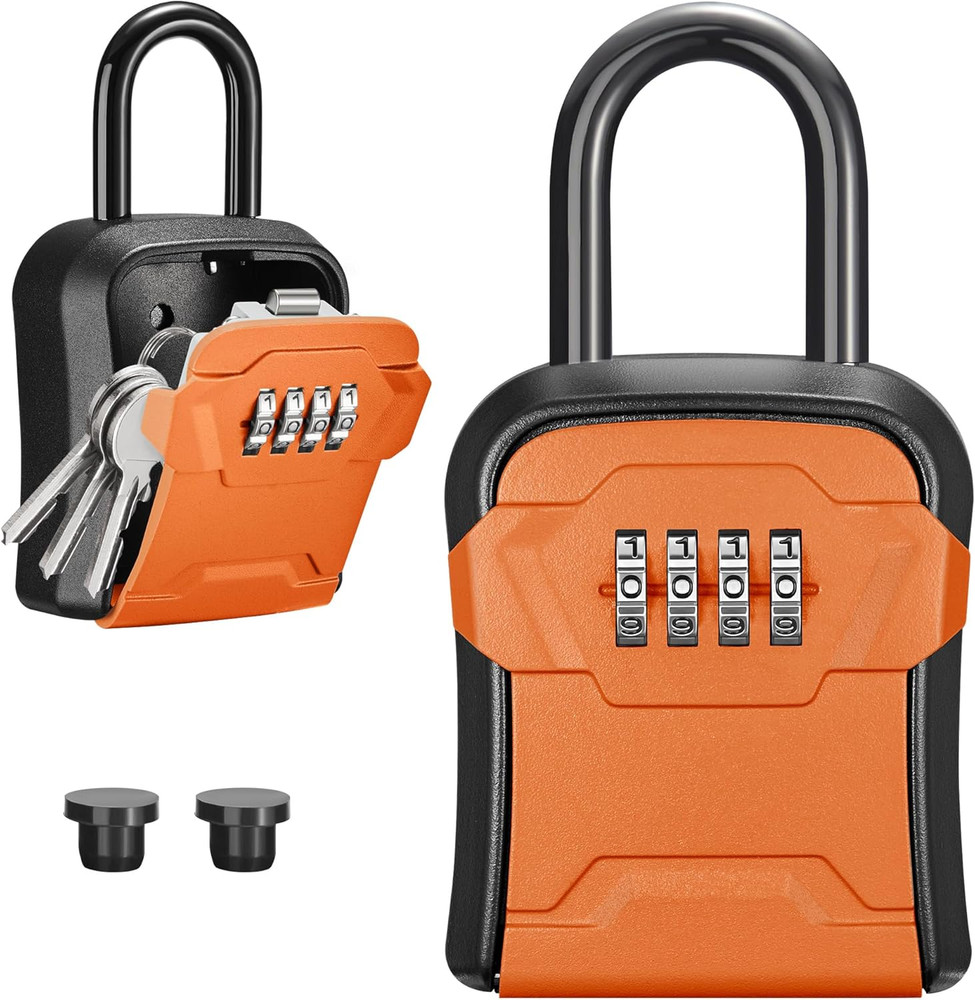 Lock Box, Key Lock Box Wall Mount & Portable Combination Lockbox with Resettable