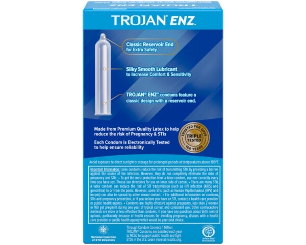 Trojan Condoms - ENZ Lubricated - 12 count