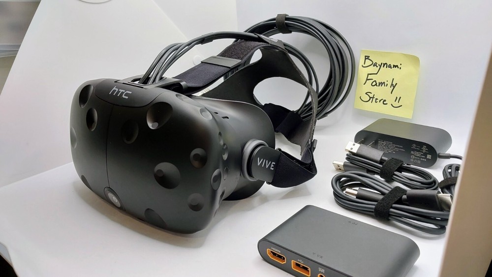 🔥 HTC VIVE Virtual Reality VR Headset ONLY 🔥 + Cables + Linkbox ~ A+ Condition